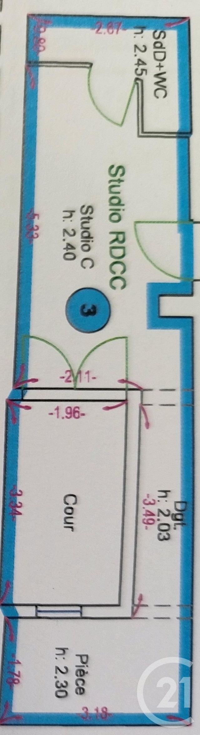 Appartement F2 à vendre - 2 pièces - 25.9 m2 - REIMS - 51 - CHAMPAGNE-ARDENNE - Century 21 Espace Conseil
