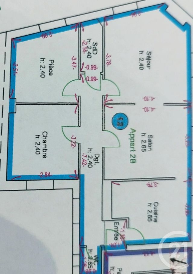 Appartement T4 à vendre - 4 pièces - 70.55 m2 - REIMS - 51 - CHAMPAGNE-ARDENNE - Century 21 Espace Conseil