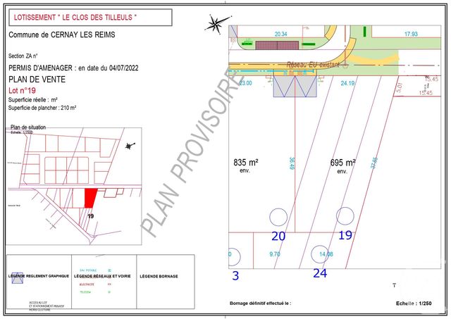 terrain à vendre - 695.0 m2 - CERNAY LES REIMS - 51 - CHAMPAGNE-ARDENNE - Century 21 Espace Conseil